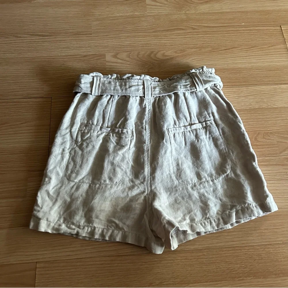Joie Beige Lindsi Linen Blend Belter Baggy Shorts Women’s Small